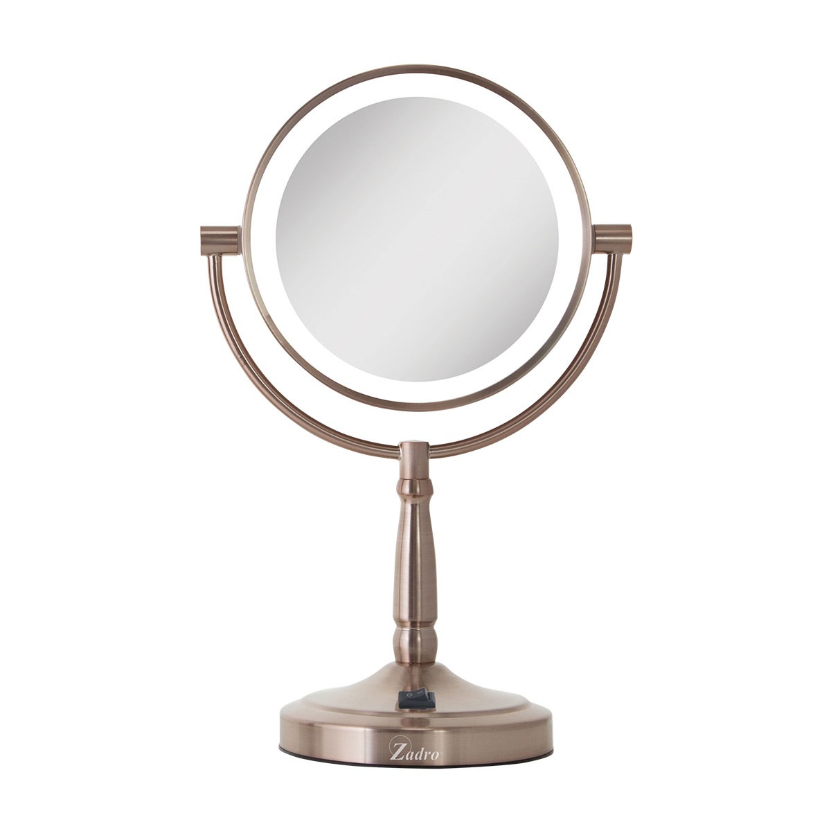 Zadro Cordless Dual-Sided LED Mirror Rose Gold