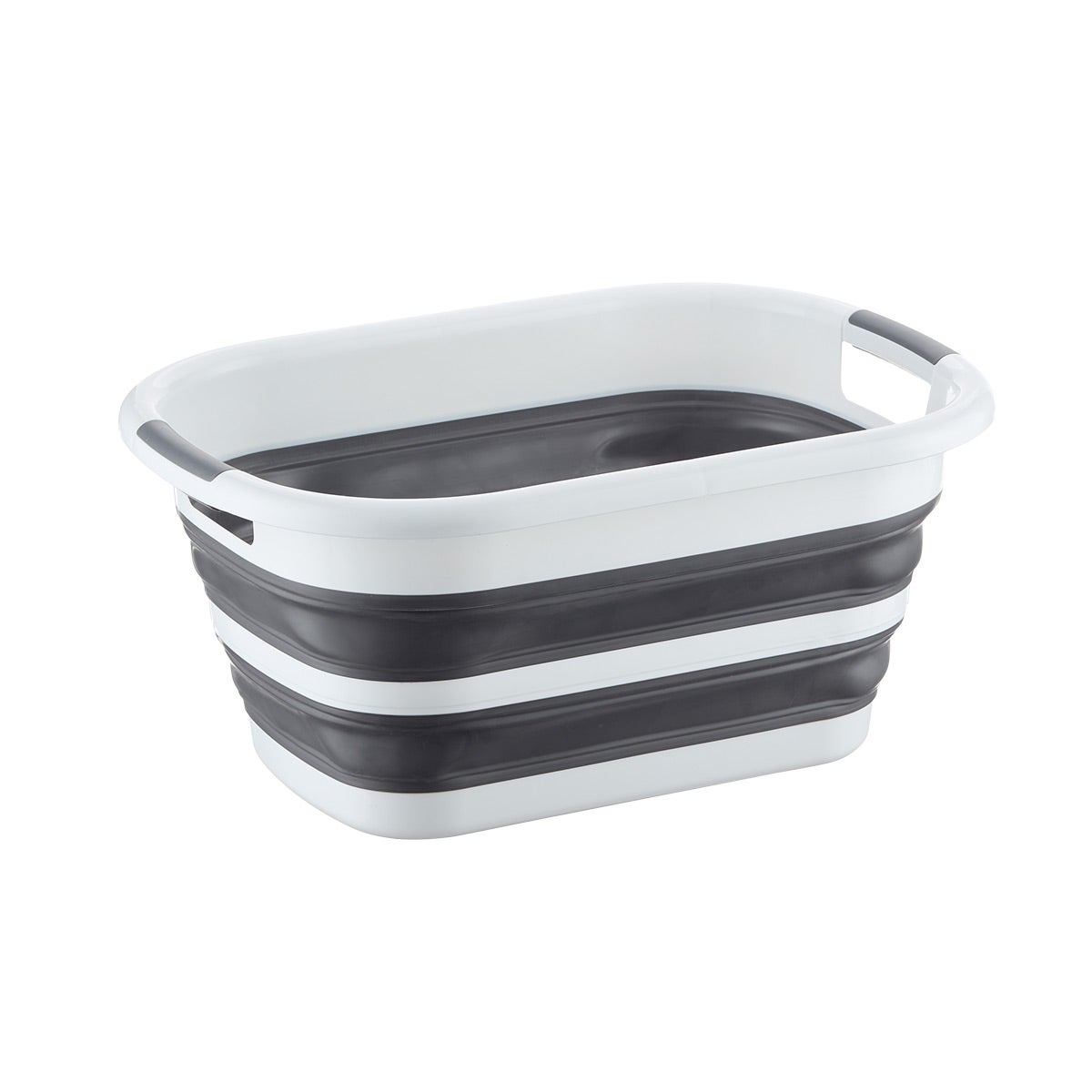The Container Store Small Collapsible Laundry Basket White/Grey