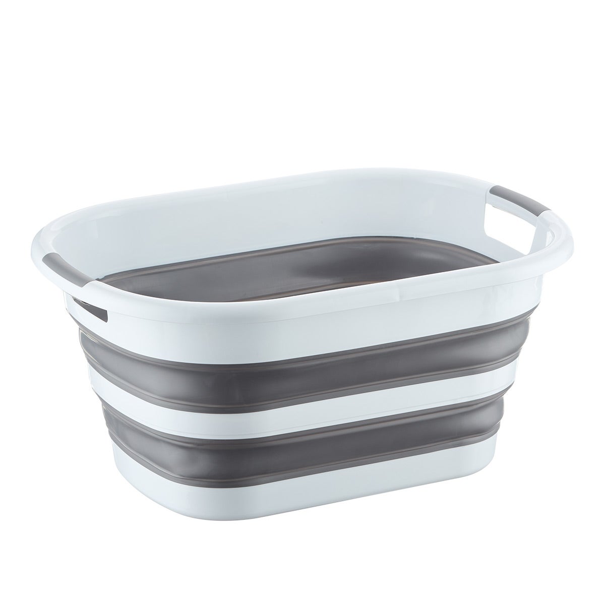 The Container Store Large Collapsible Laundry Basket White/Grey
