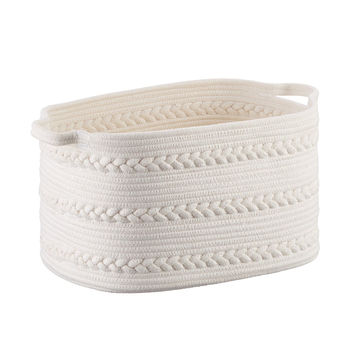 The Container Store Large Piper Braided Rope Bin White