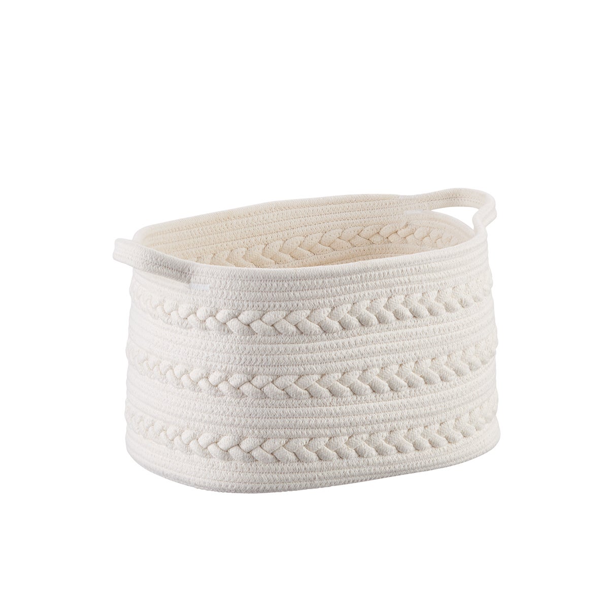 The Container Store Medium Piper Braided Rope Bin White
