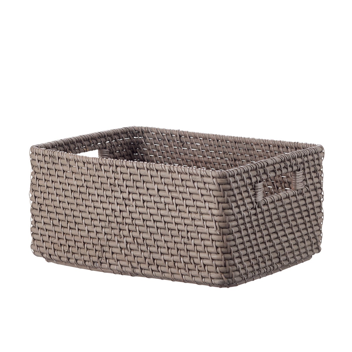 The Container Store Large Ori Rattan Bin Grey