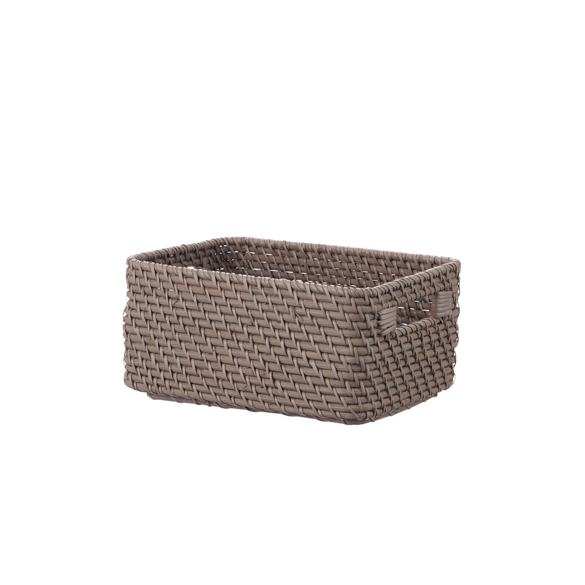 The Container Store Small Ori Rattan Bin Grey