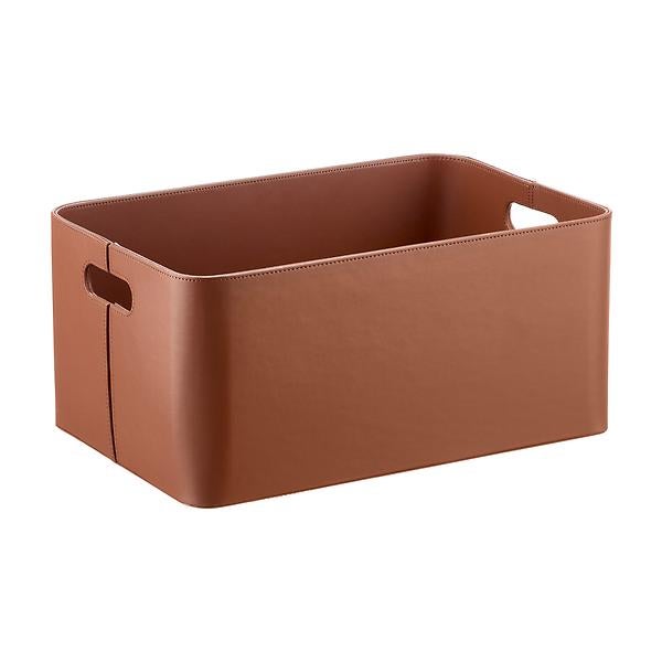 The Container Store Samson Faux Leather Bin