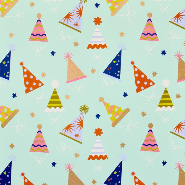 Punch Studio Party Time Hats Wrapping Paper