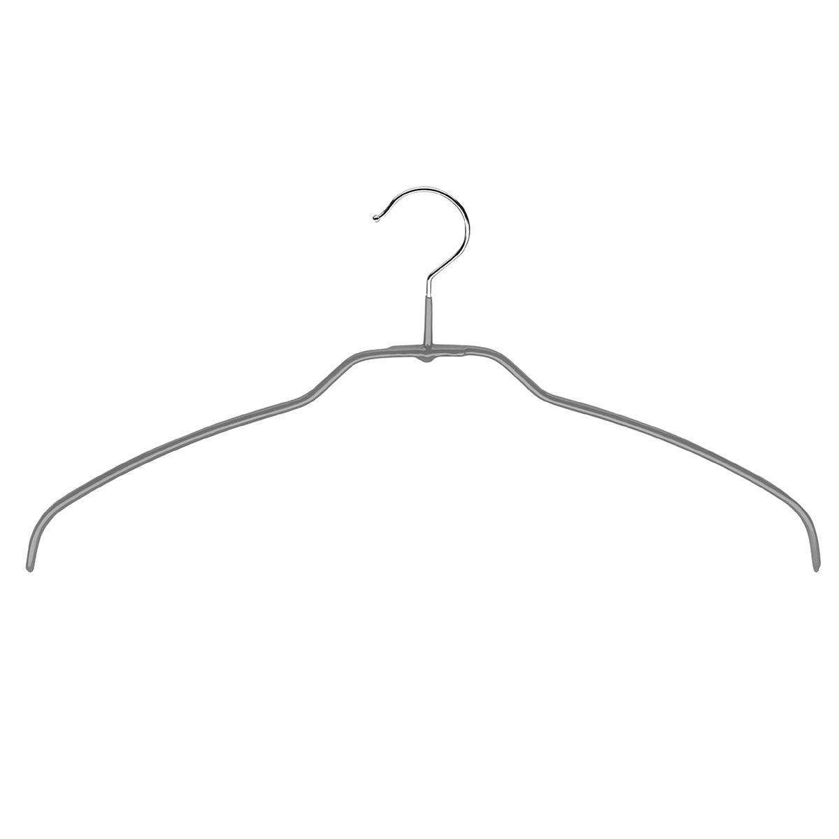 MAWA Space-Saving Silhouette Narrow Hanger 36-FT Silver Pkg/120