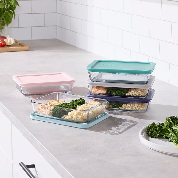 18 Piece Pyrex Glass Meal Prep Containers Rubbermaid Food Storage