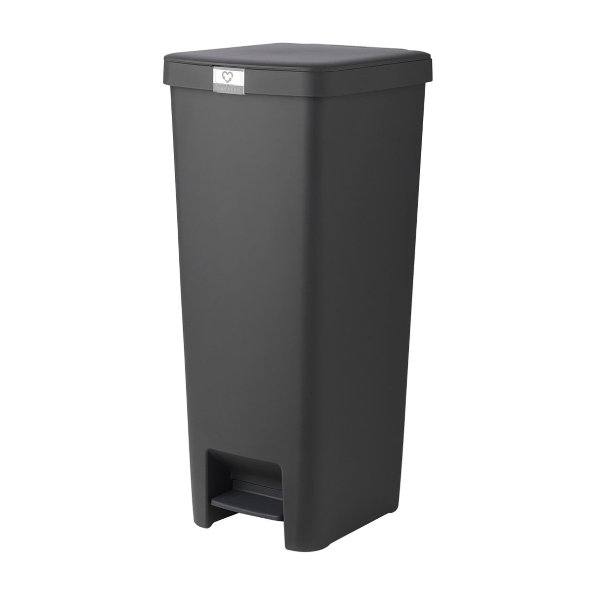 Brabantia 11 gal./40 ltr. Rectangular Plastic Step Can Dark Grey