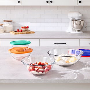Pyrex Smart Essentials Glass Mixing Bowl Set of 8 | The Container
