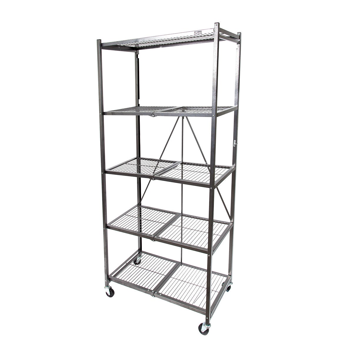 Origami Metal Shelf Heavy Duty Wheel Pewter