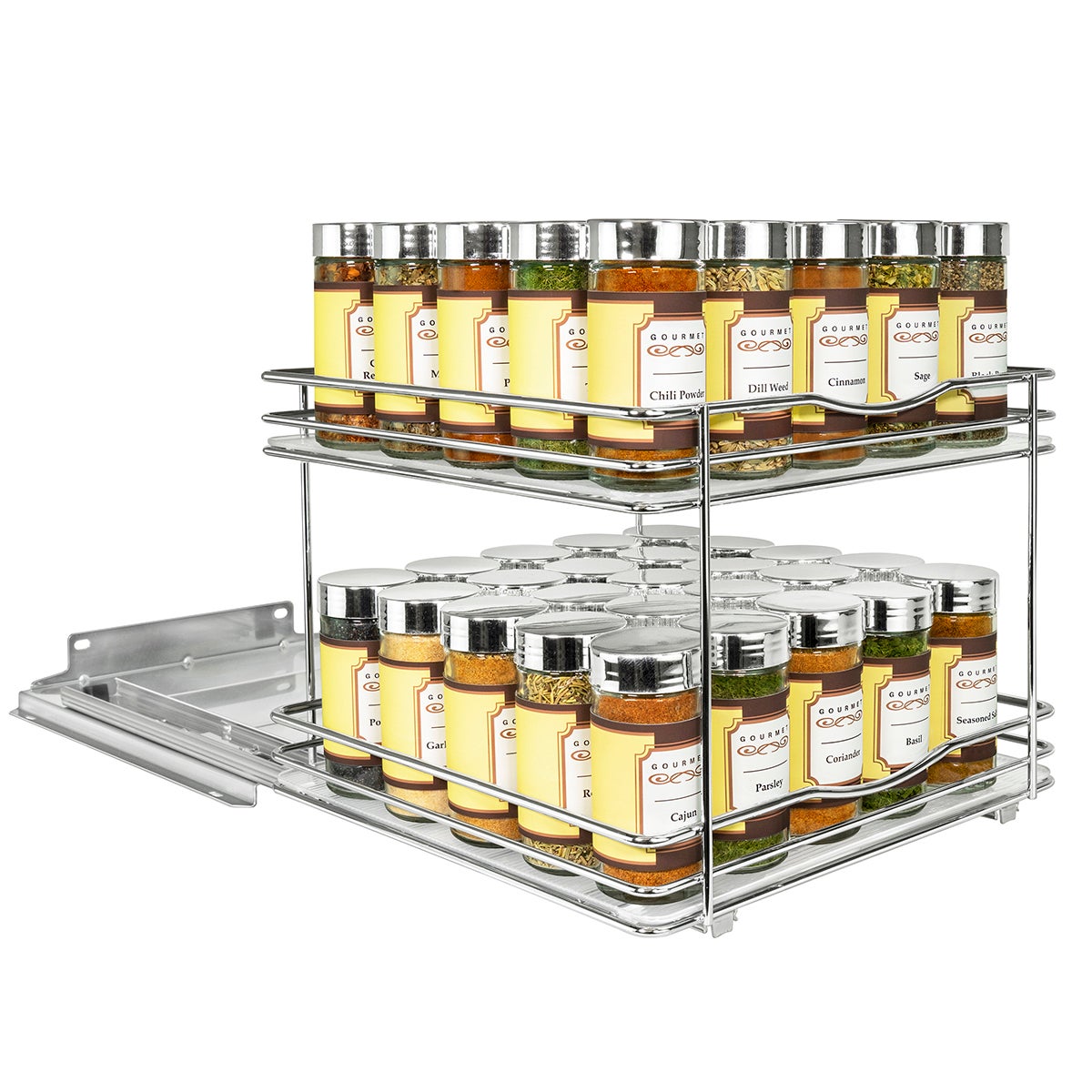 LYNK 10-1/4in Sliding Shelf Rack Chrome