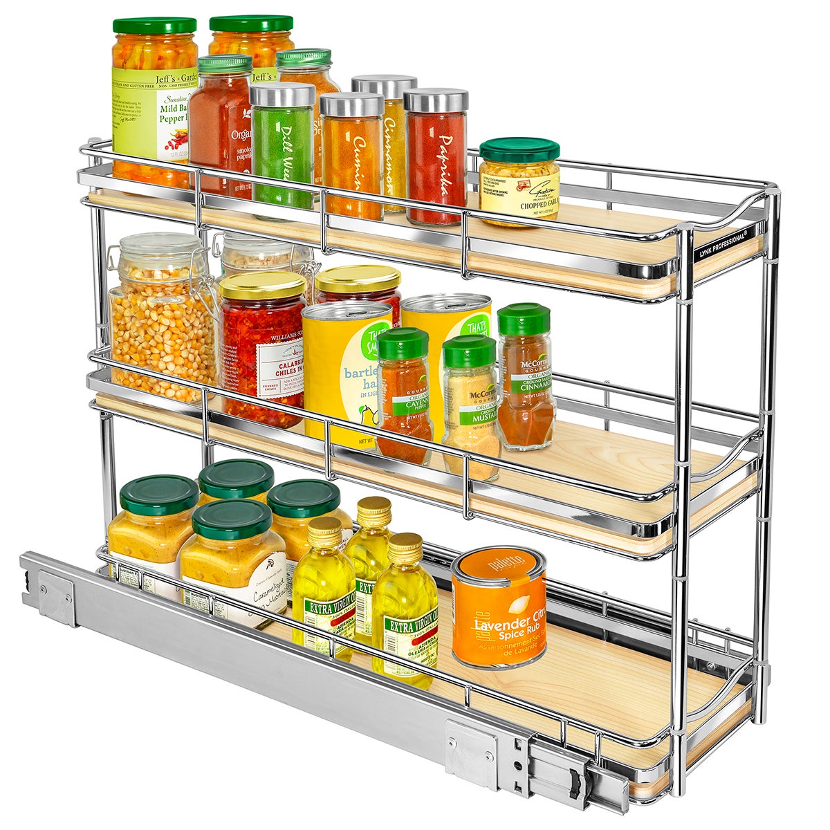 Lynk Professional Elite Tiered Slide-Out Spice Rack | The Container Store
