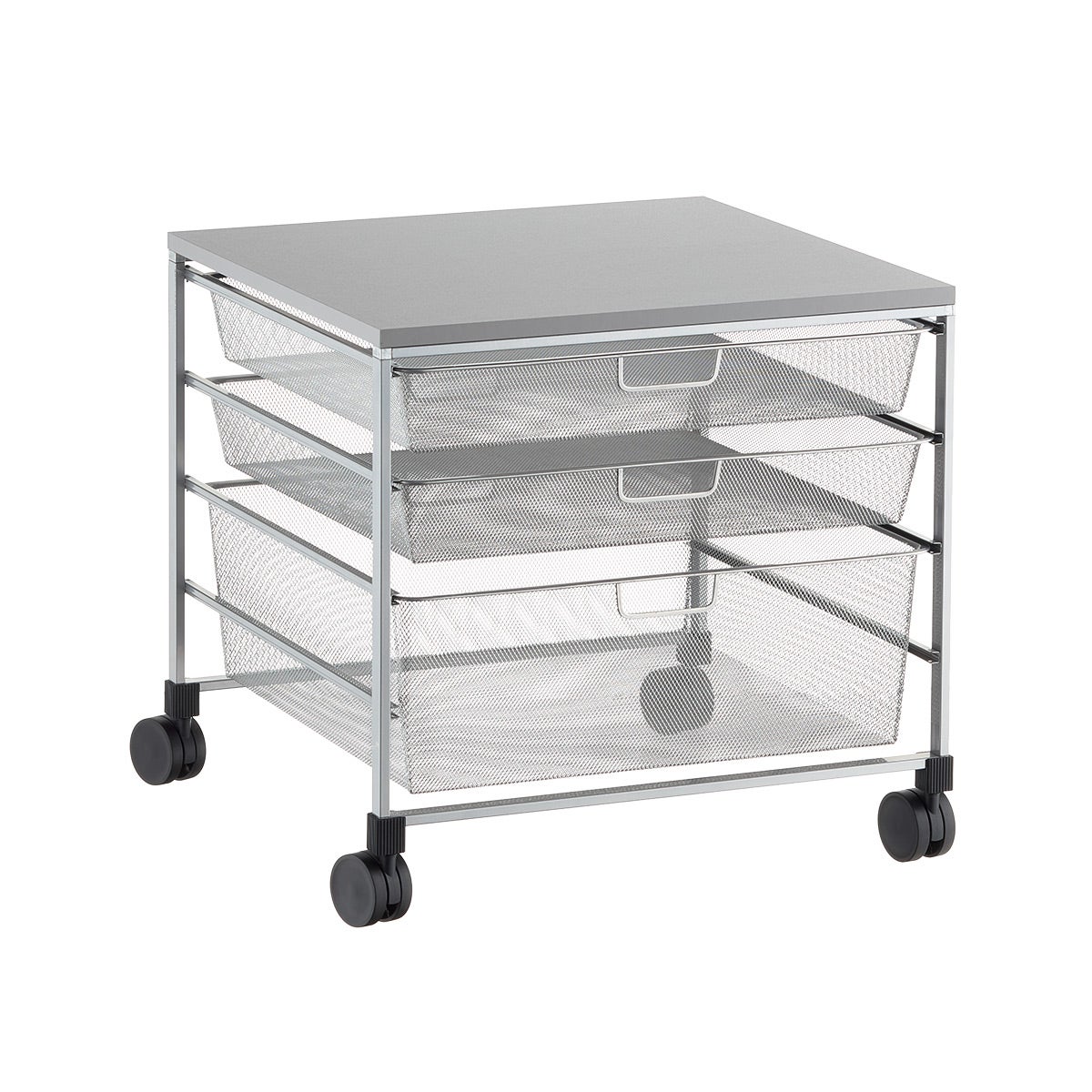 Elfa Mesh Rolling Cart with Drawers
