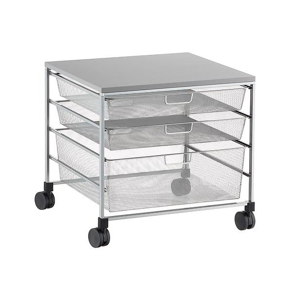 Elfa Mesh Rolling Cart with Drawers