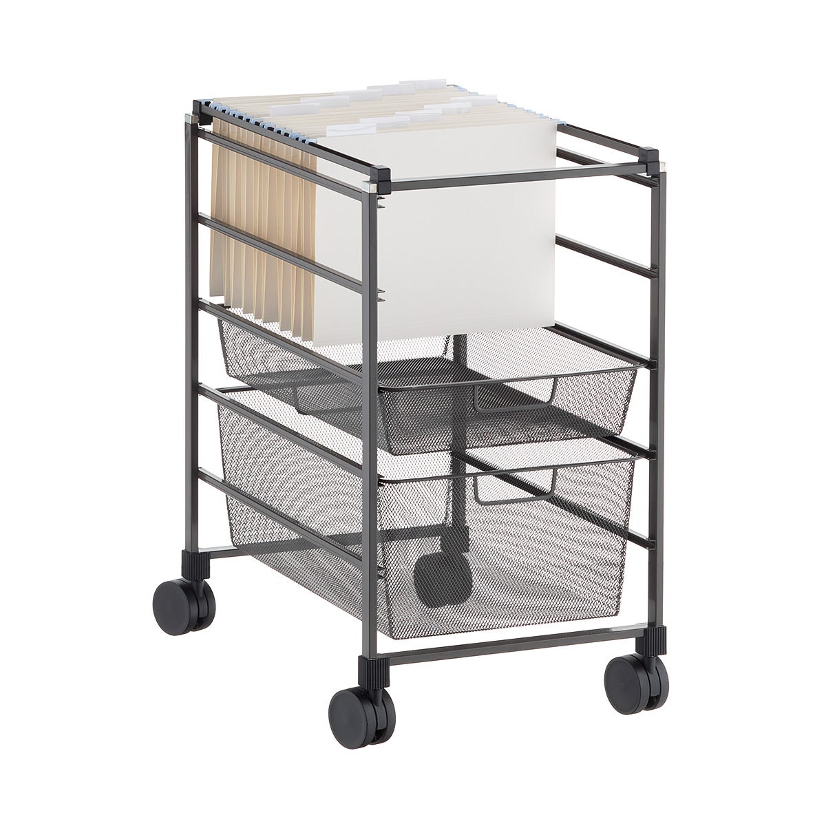 Elfa Letter-Size File Cart Graphite