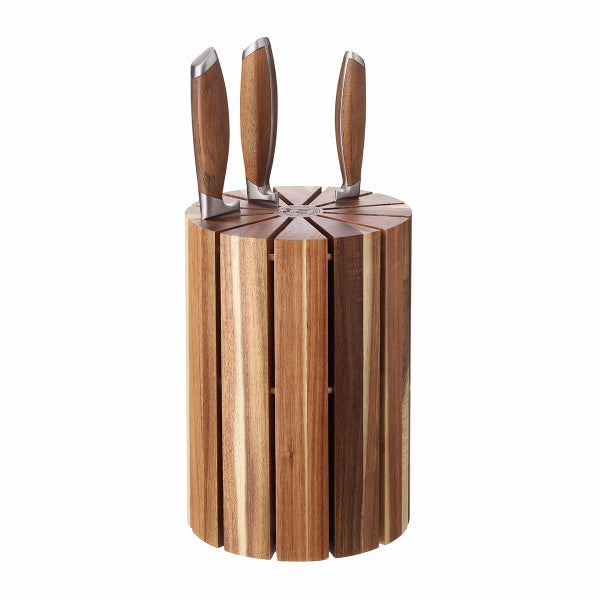 Schmidt Brothers Rotating Giotto Acacia Knife Block