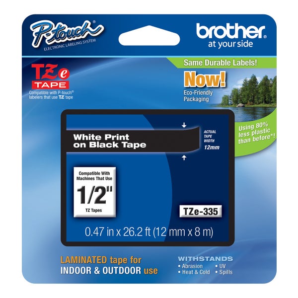 Brother Label Maker White on Black Label Tape