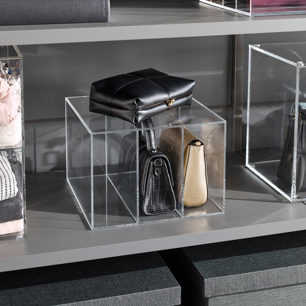 Acrylic 3-Compartment Clutch Small Purse Organizer The