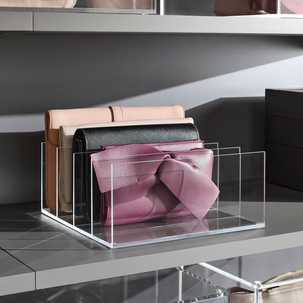 Acrylic 4-Section Purse Storage Organizer The Container Store