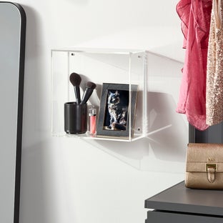 The Container Store Luxe Acrylic Box Wall Shelf