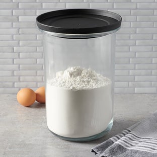 Anchor Hocking Glass Canister with Black Lid