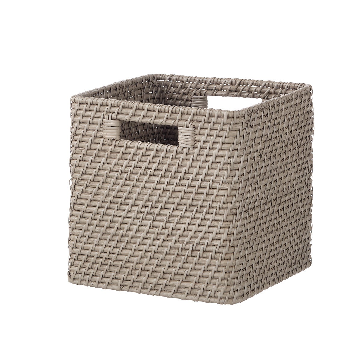 The Container Store Small Ori Rattan Cube Grey