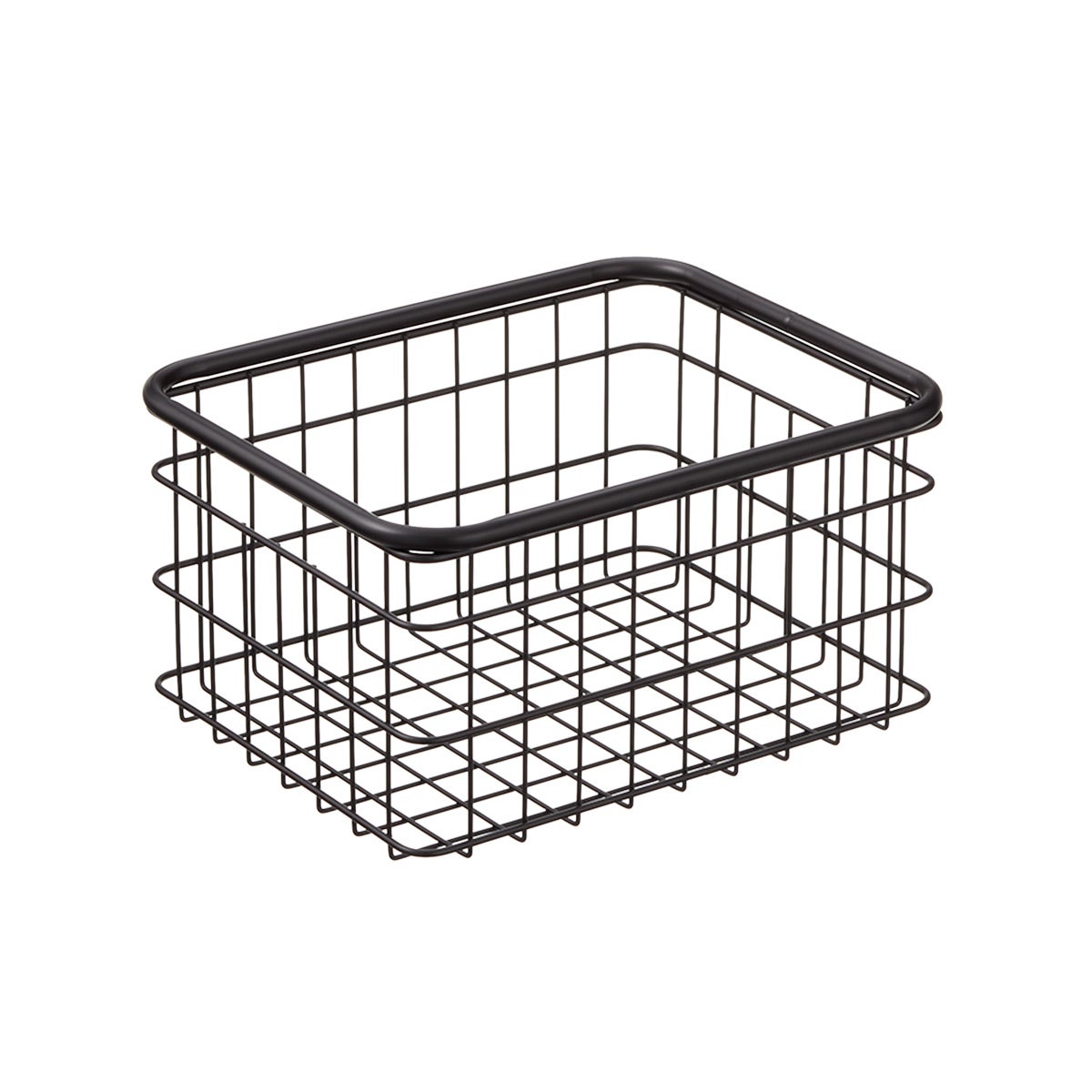 The Container Store Medium Deep Urban Wire Bin Black