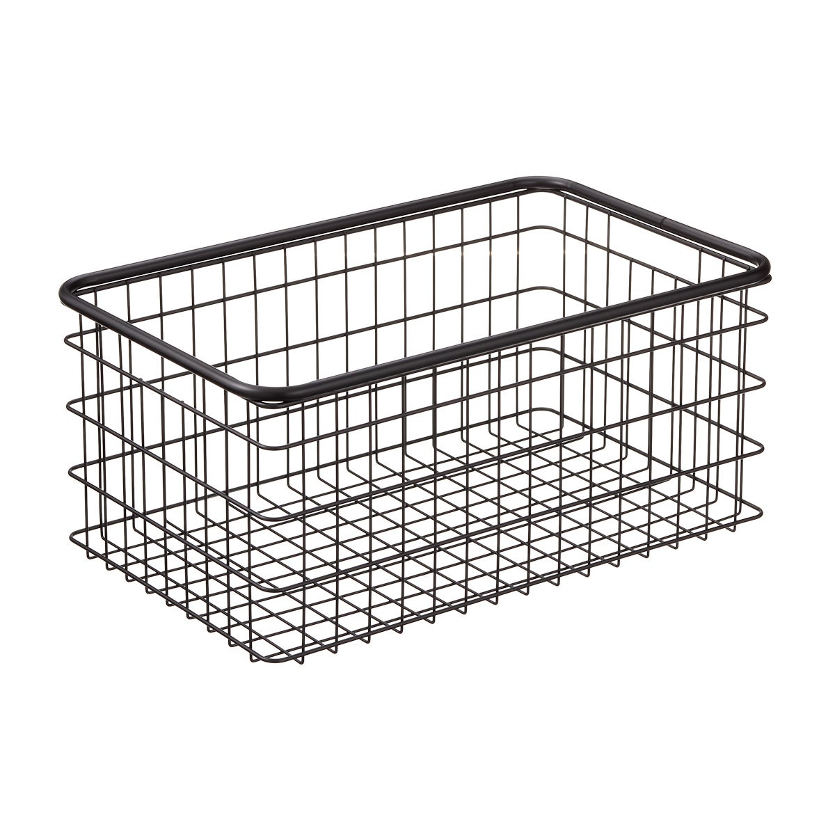 The Container Store Large Deep Urban Wire Bin Black