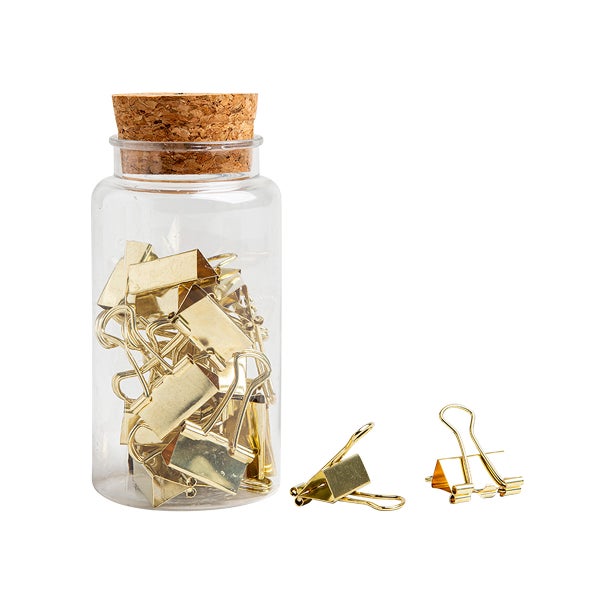 Somewhere Mini Gold Binder Clip
