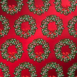 Mara-Mi Wreaths Red Foil Wrapping Paper