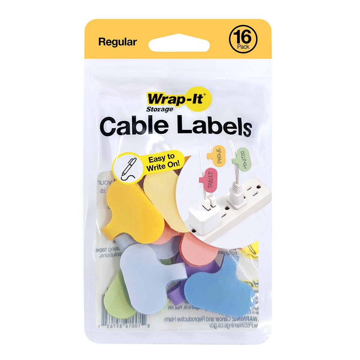 Wrap It Regular Cable Labels Macaron Pkg/16