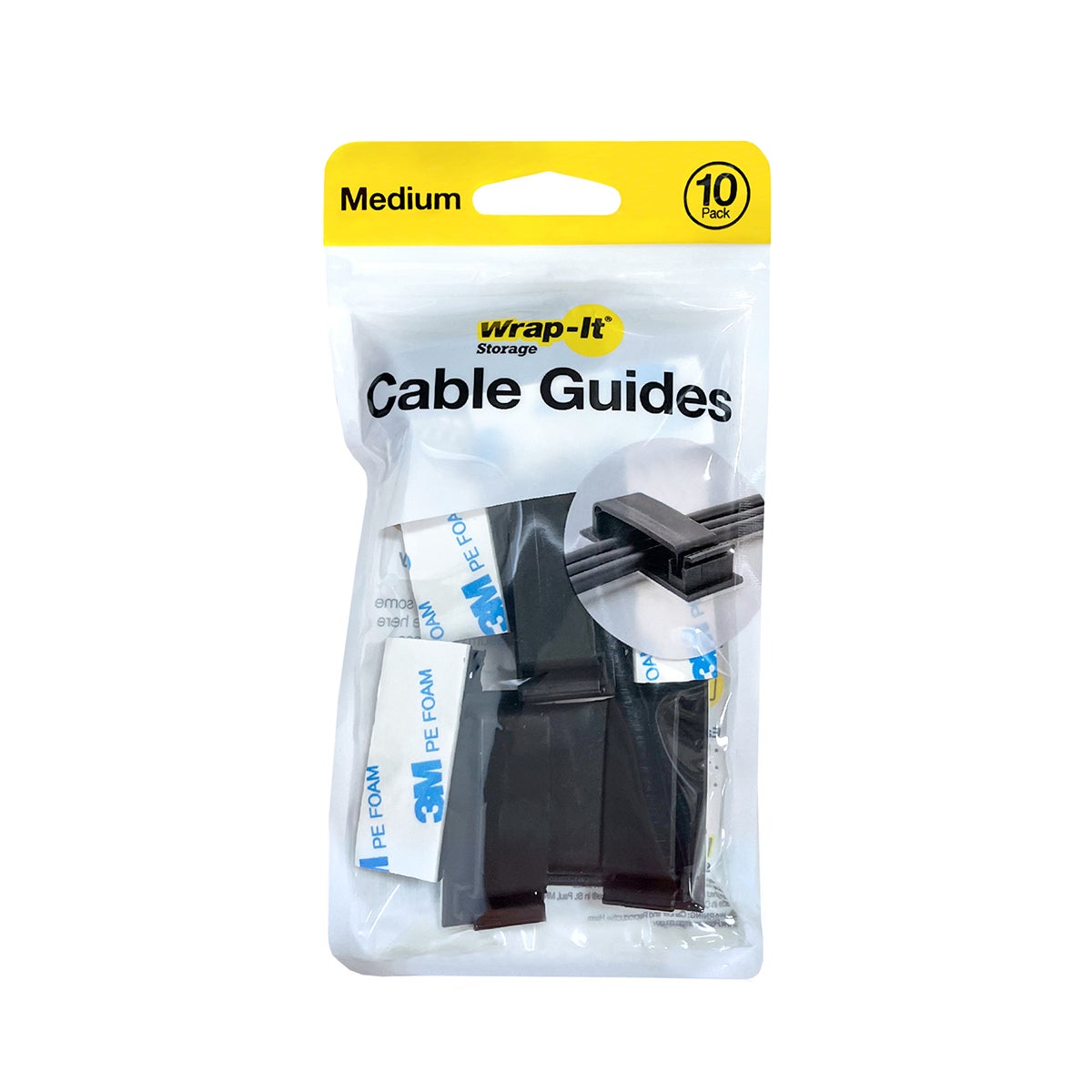 Wrap It Medium Cable Guides Black Pkg/10