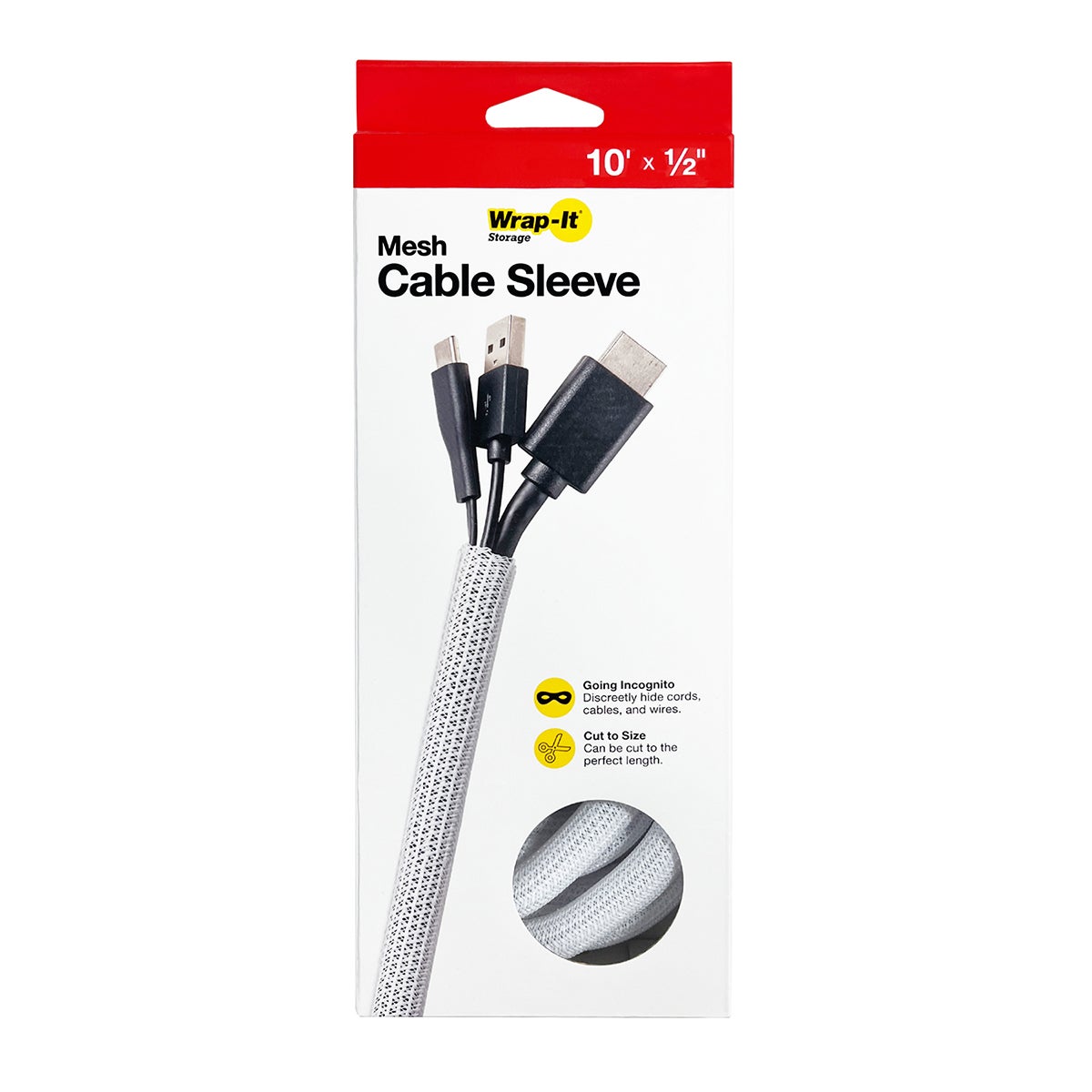 Wrap It Mesh Cable Sleeve White