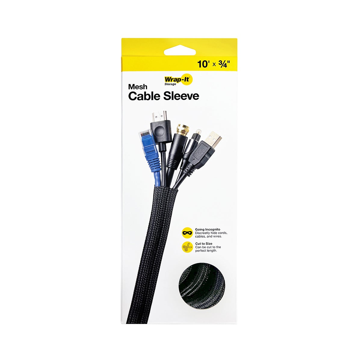 Wrap It Mesh Cable Sleeves Black