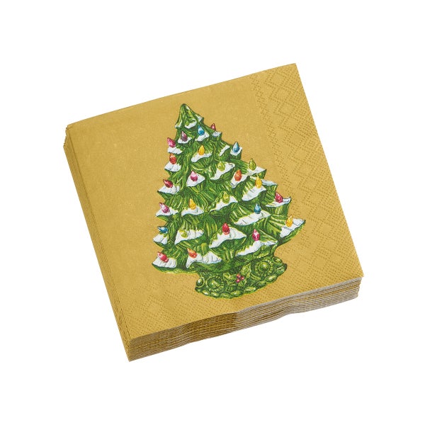 Hester & Cook Vintage Christmas Tree Cocktail Napkins Pkg/20
