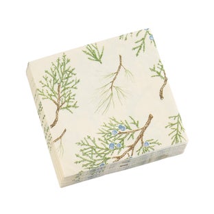 Hester & Cook Juniper Sprig Cocktail Napkins Pkg/20