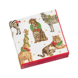 Caspari Wild Animal Cocktail Napkins Pkg/20
