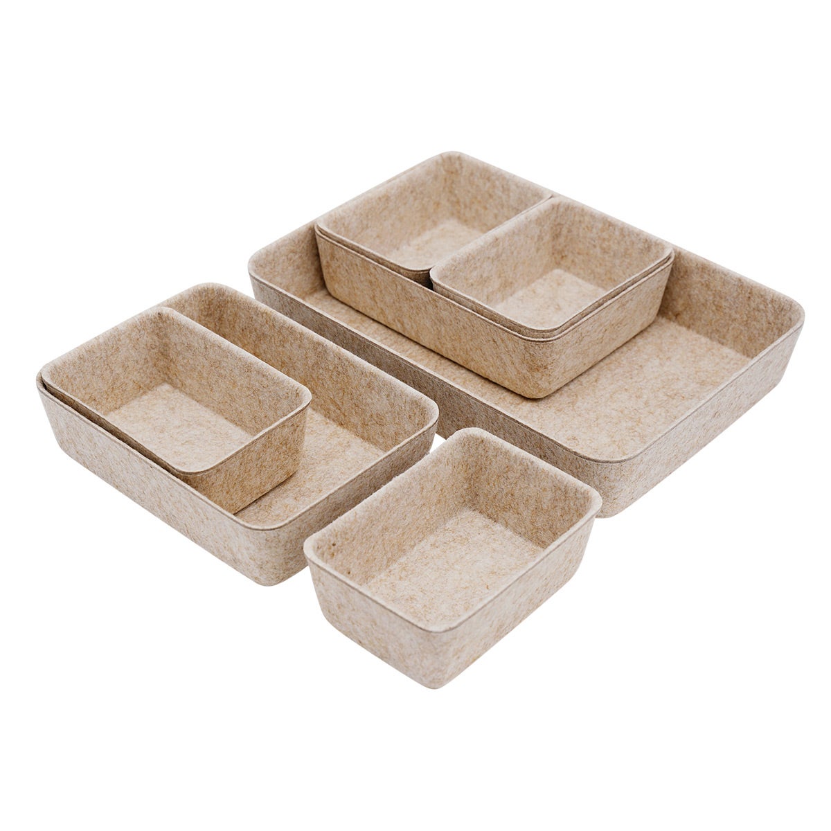 Welaxy Felt Drawer Organizer Set Oatmeal Pkg/7