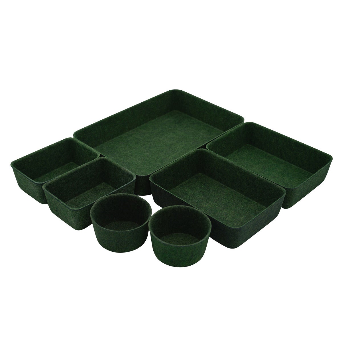 Welaxy Felt Drawer Organizer Set Forest Green Pkg/7