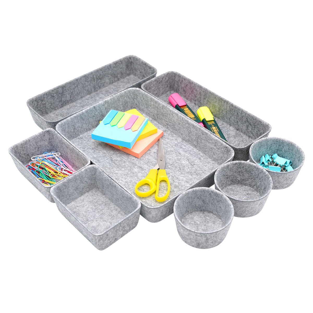 Welaxy Drawer Organizer Set Gray Pkg/8