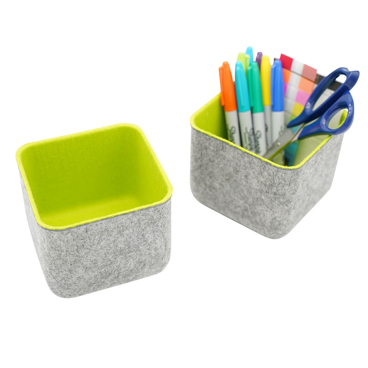 Welaxy Felt Organizer Bins Green Pkg/2