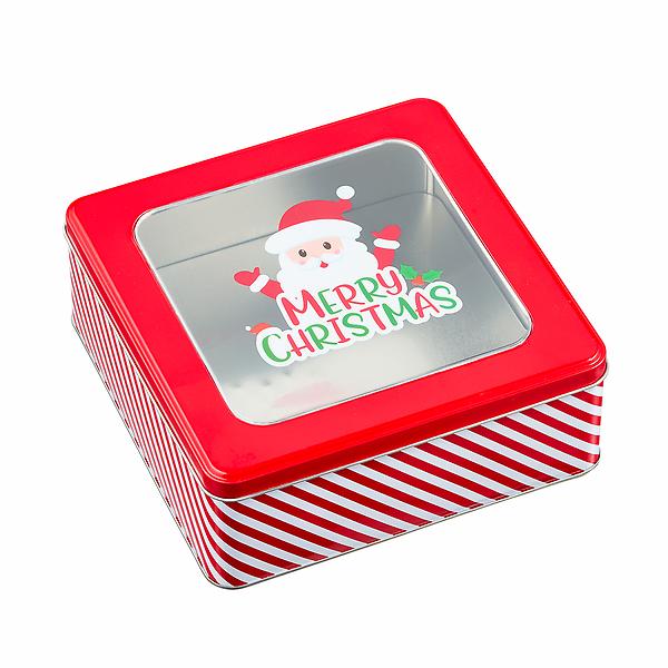 Square Holiday Cookie Tin