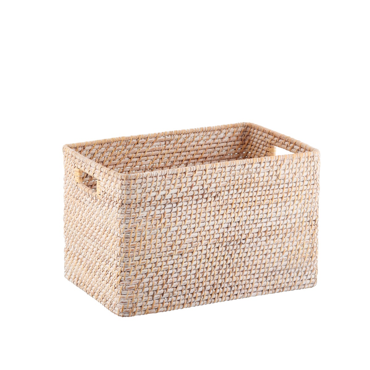 The Container Store Extra Large Ori Rattan Bin Whitewash