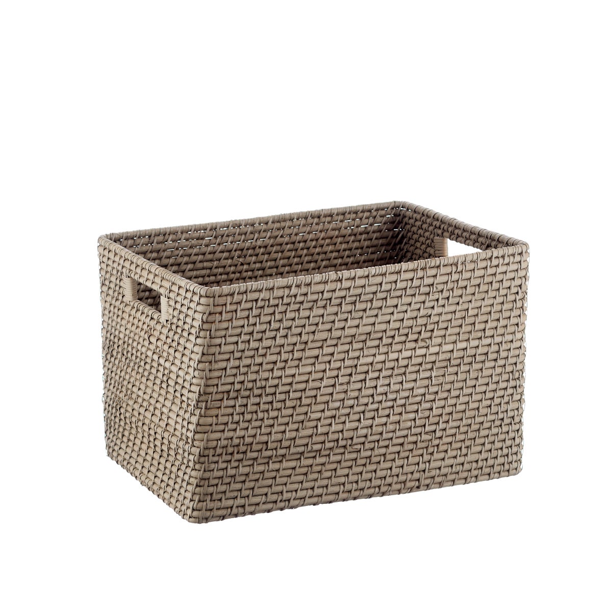 The Container Store Extra Large Ori Rattan Bin Grey