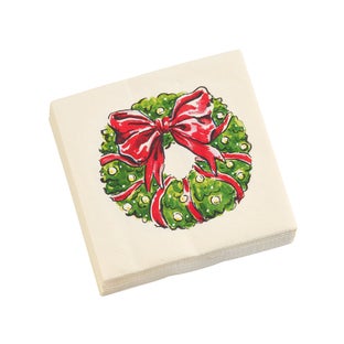 Hester & Cook Holiday Wreath Cocktail Napkins Pkg/20