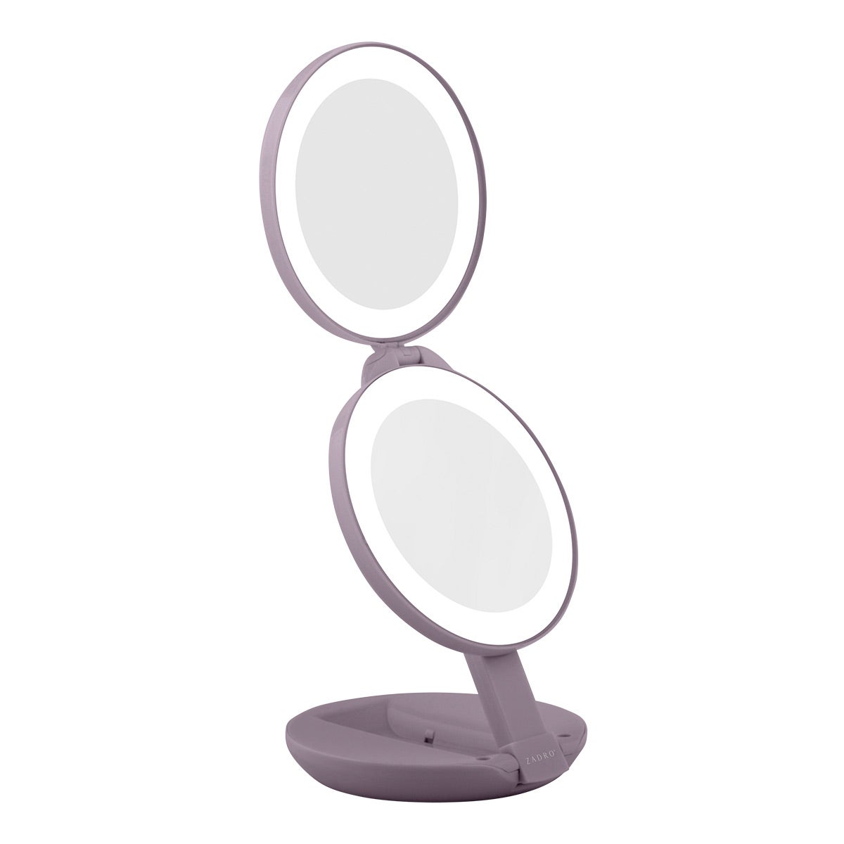 Zadro Dual LED Lighted Travel Mirror Cinnamon Slate