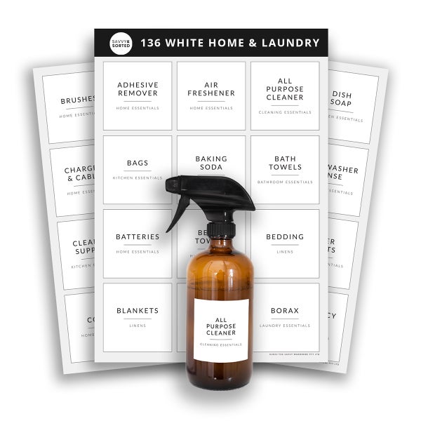 Savvy & Sorted Home & Laundry Labels Pkg/136