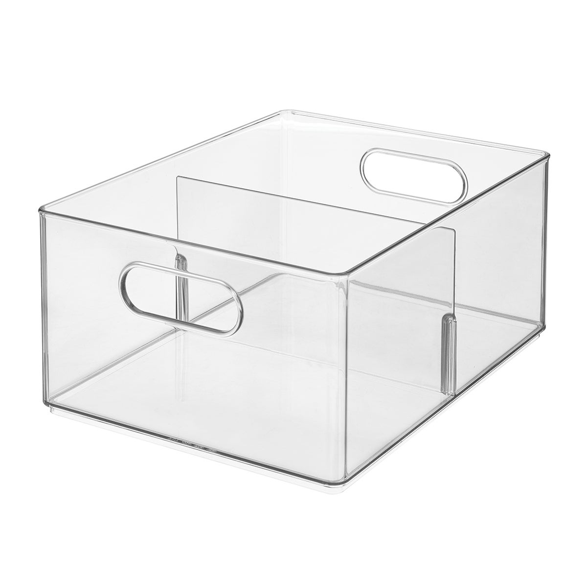 THE HOME EDIT Divided All-Purpose Bin Clear