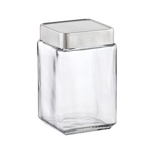 Glass & Brushed Aluminum Canisters
