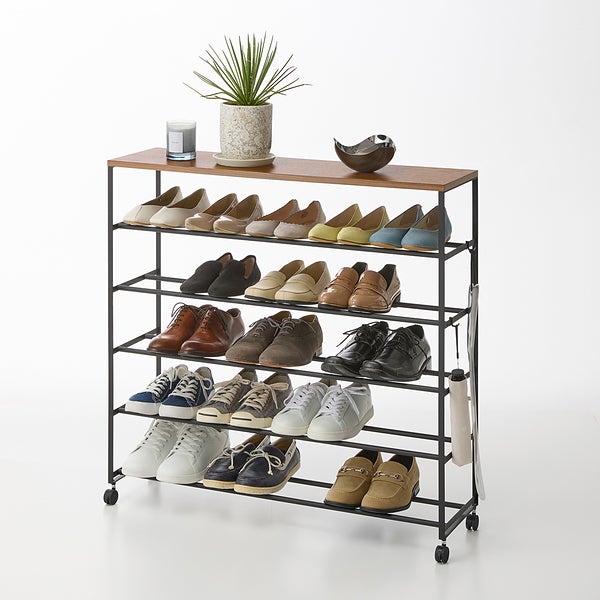 Yamazaki Rolling Five-Tier Shoe Rack | The Container Store